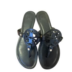 Tory Burch Miller Thong Sandal Black Womens size 8